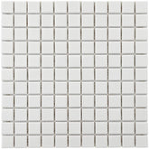 Square 1"White Matte Porcelain Floor and Wall Tile
